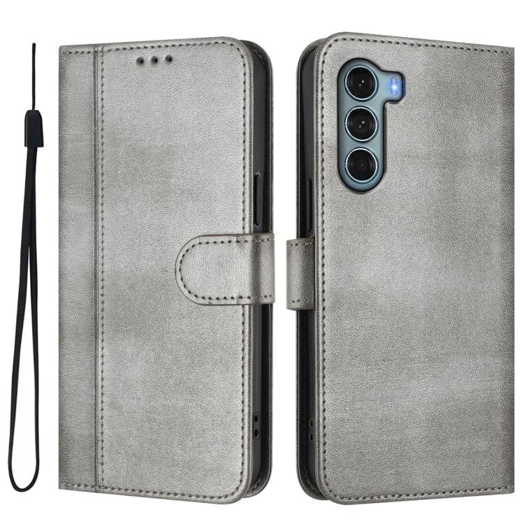 For Motorola Edge S30 / Moto G200 5G Line Splicing Buckle Retro Leather Phone Case