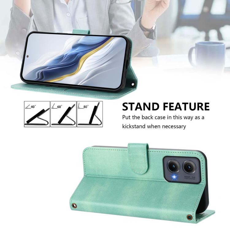 For Motorola Edge 5G 2024 Line Splicing Buckle Retro Leather Phone Case