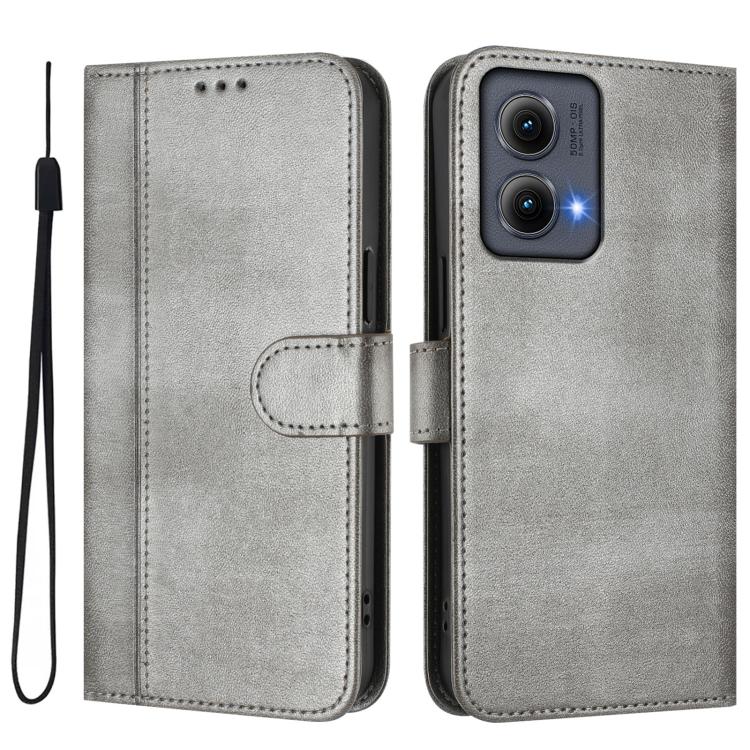 For Motorola Edge 5G 2024 Line Splicing Buckle Retro Leather Phone Case
