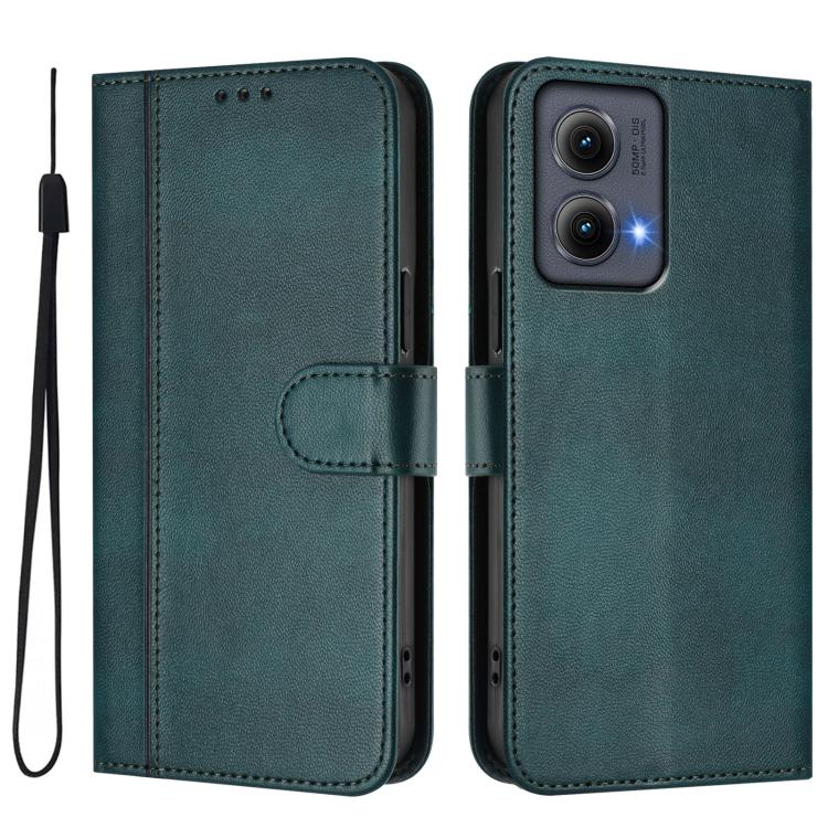 For Motorola Edge 5G 2024 Line Splicing Buckle Retro Leather Phone Case
