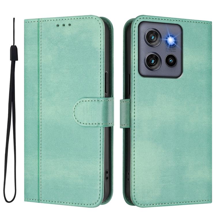 For Motorola Edge 5G 2025 Line Splicing Buckle Retro Leather Phone Case
