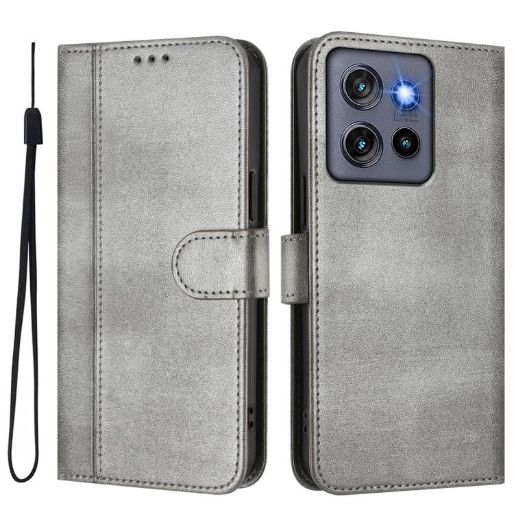 For Motorola Edge 5G 2025 Line Splicing Buckle Retro Leather Phone Case