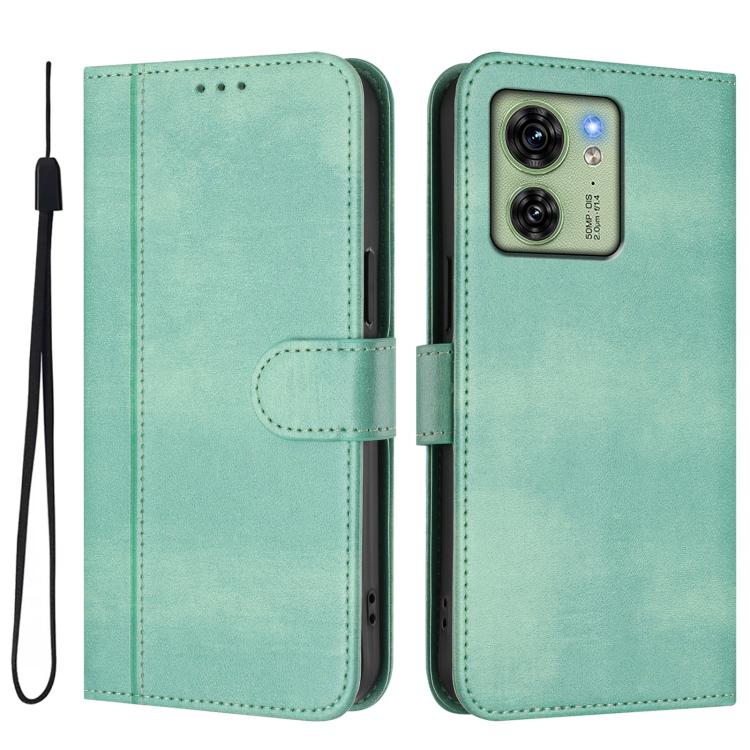 For Motorola Edge 40 5G Global Line Splicing Buckle Retro Leather Phone Case