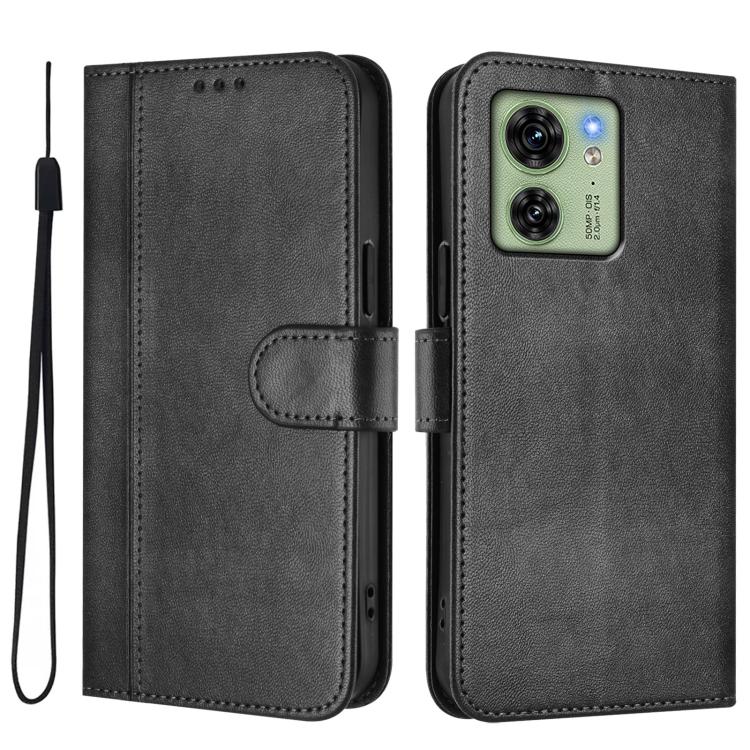 For Motorola Edge 40 5G Global Line Splicing Buckle Retro Leather Phone Case