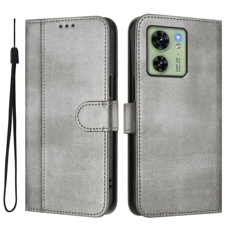For Motorola Edge 40 5G Global Line Splicing Buckle Retro Leather Phone Case