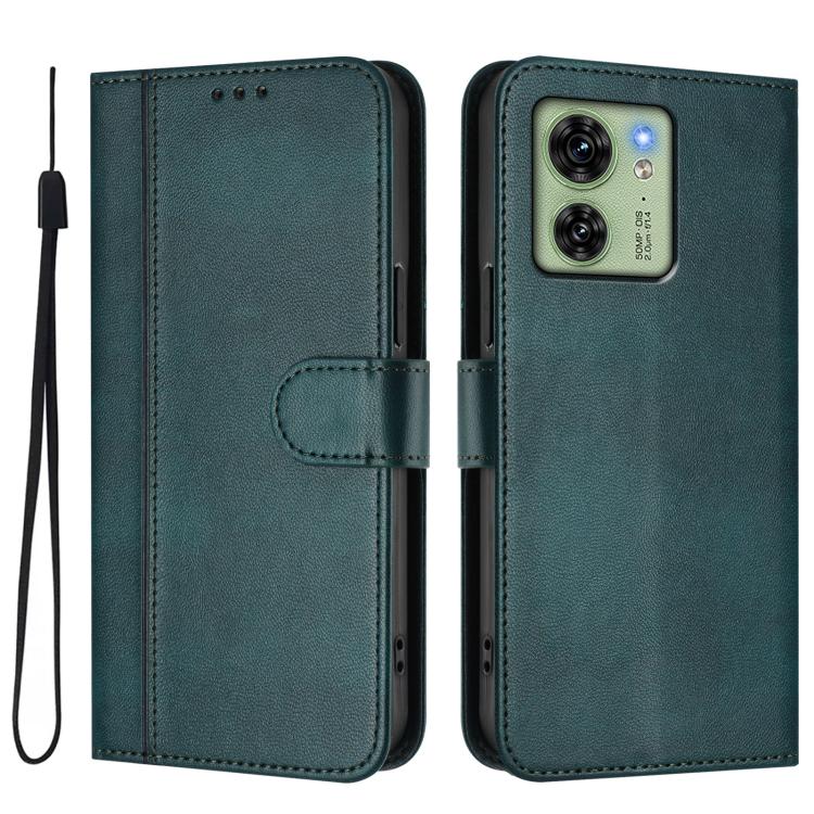 For Motorola Edge 40 5G Global Line Splicing Buckle Retro Leather Phone Case