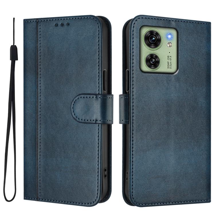 For Motorola Edge 40 5G Global Line Splicing Buckle Retro Leather Phone Case
