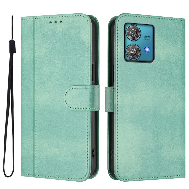 For Motorola Edge 40 Neo 5G Line Splicing Buckle Retro Leather Phone Case