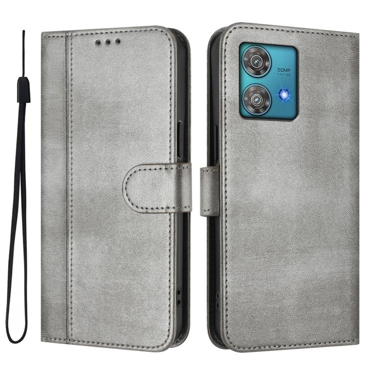 For Motorola Edge 40 Neo 5G Line Splicing Buckle Retro Leather Phone Case