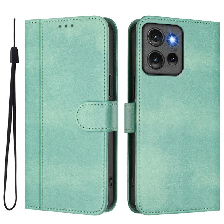 For Motorola Edge 50 5G Global Line Splicing Buckle Retro Leather Phone Case