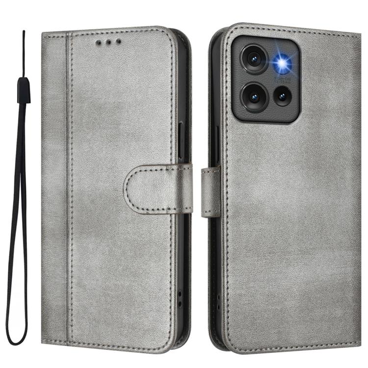 For Motorola Edge 50 5G Global Line Splicing Buckle Retro Leather Phone Case