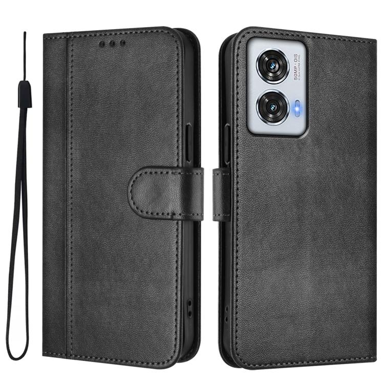 For Motorola Edge 50 Fusion 5G / Moto G85 Line Splicing Buckle Retro Leather Phone Case
