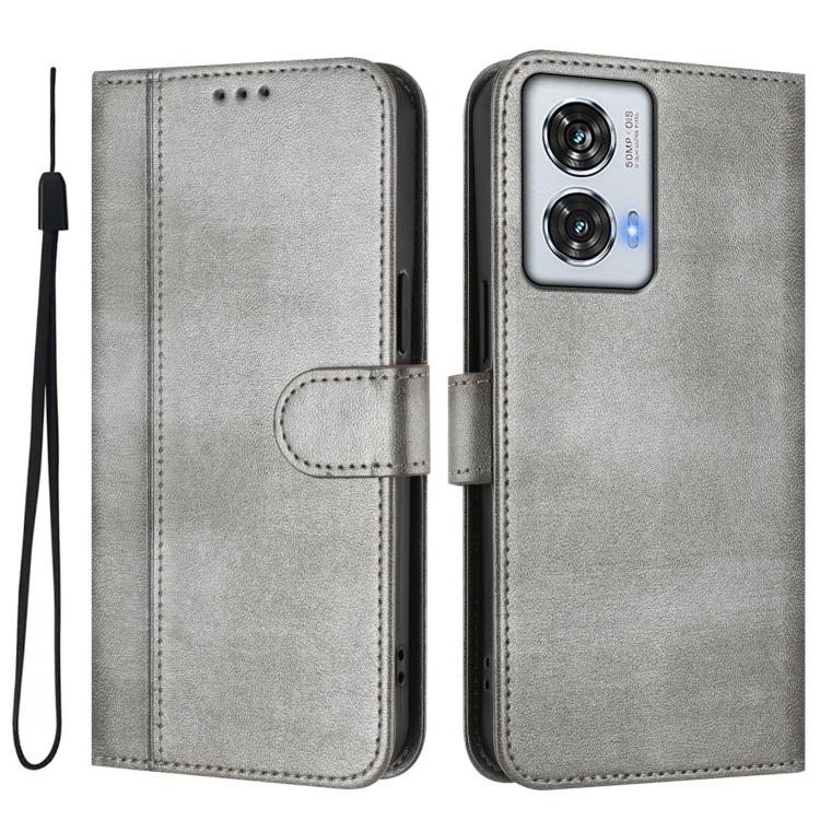For Motorola Edge 50 Fusion 5G / Moto G85 Line Splicing Buckle Retro Leather Phone Case