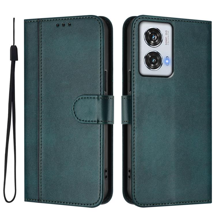 For Motorola Edge 50 Fusion 5G / Moto G85 Line Splicing Buckle Retro Leather Phone Case