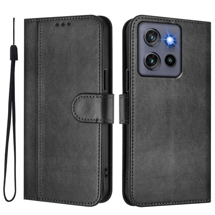 For Motorola Edge 50 Neo 5G Line Splicing Buckle Retro Leather Phone Case
