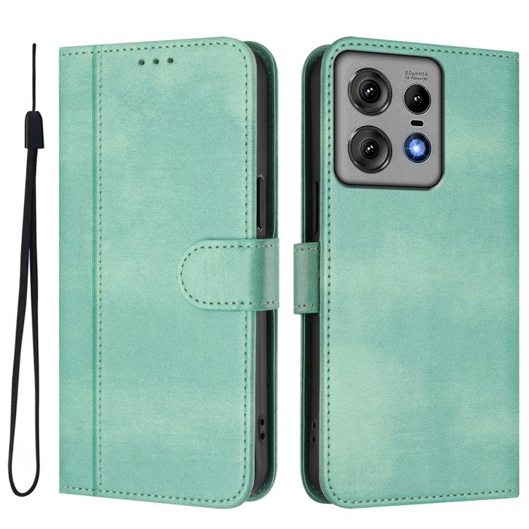 For Motorola Edge 50 Pro 5G Line Splicing Buckle Retro Leather Phone Case