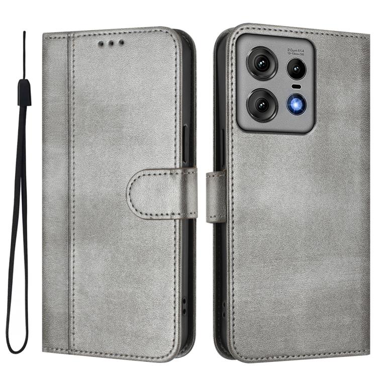 For Motorola Edge 50 Pro 5G Line Splicing Buckle Retro Leather Phone Case