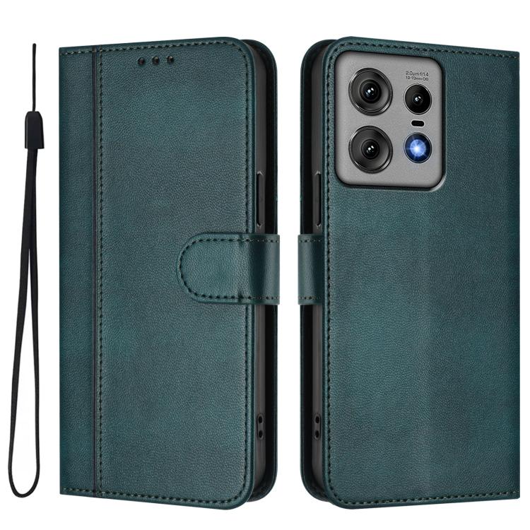 For Motorola Edge 50 Pro 5G Line Splicing Buckle Retro Leather Phone Case