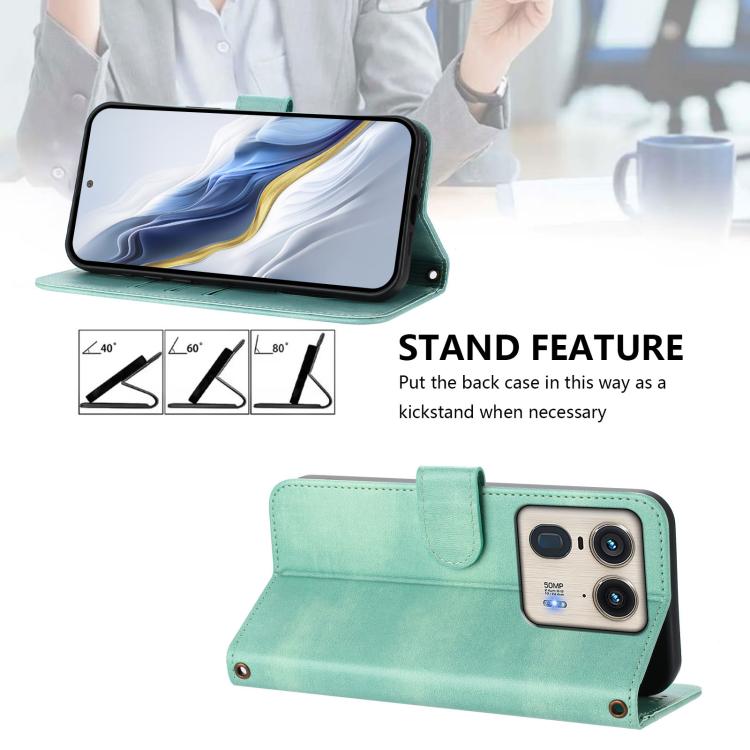 For Motorola Edge 50 Ultra 5G Line Splicing Buckle Retro Leather Phone Case