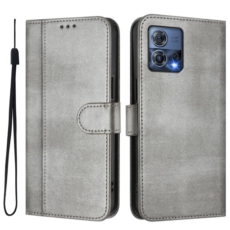 For Motorola Edge 30 Fusion / Moto S30 Pro Line Splicing Buckle Retro Leather Phone Case