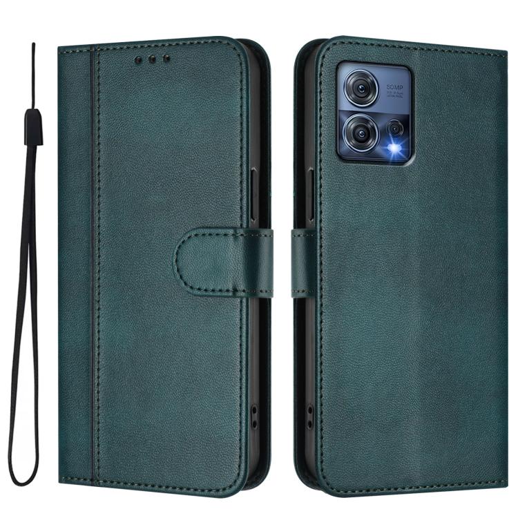 For Motorola Edge 30 Fusion / Moto S30 Pro Line Splicing Buckle Retro Leather Phone Case
