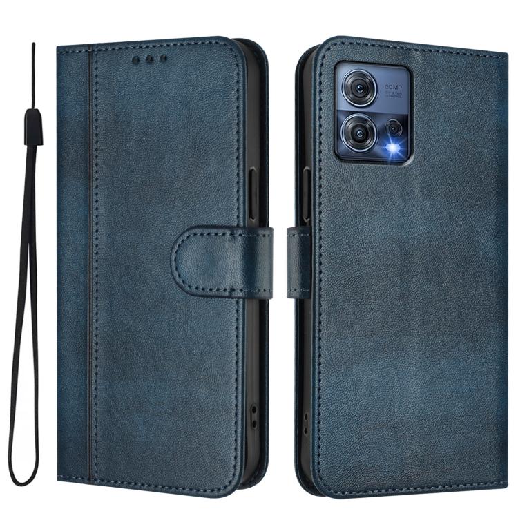 For Motorola Edge 30 Fusion / Moto S30 Pro Line Splicing Buckle Retro Leather Phone Case