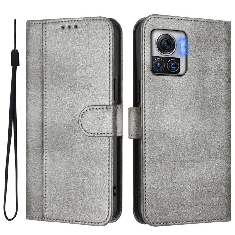 For Motorola Edge 30 Ultra / Moto X30 Pro 5G Line Splicing Buckle Retro Leather Phone Case
