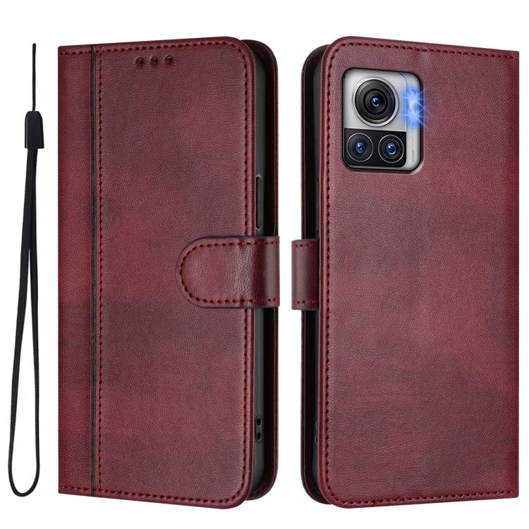 For Motorola Edge 30 Ultra / Moto X30 Pro 5G Line Splicing Buckle Retro Leather Phone Case