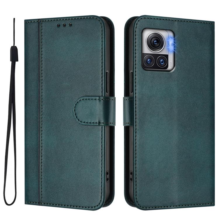 For Motorola Edge 30 Ultra / Moto X30 Pro 5G Line Splicing Buckle Retro Leather Phone Case