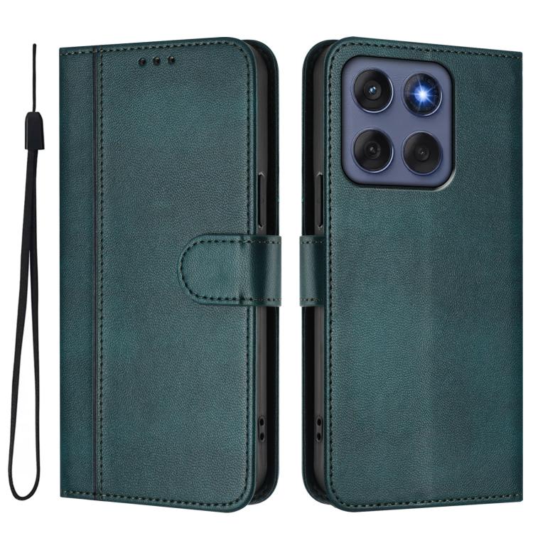 For Motorola Edge 60 Fusion Line Splicing Buckle Retro Leather Phone Case