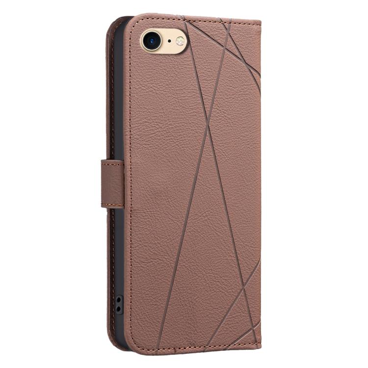 For iPhone 6 / 7 / 8 / SE Geometric Pattern RFID Leather Phone Case