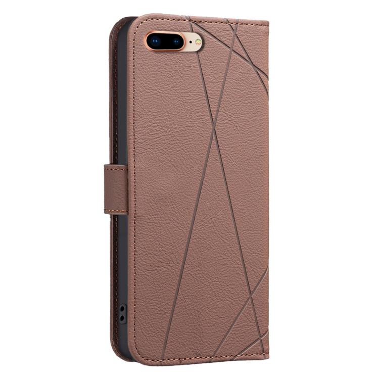 For iPhone 6 Plus / 7 Plus / 8 Plus Geometric Pattern RFID Leather Phone Case