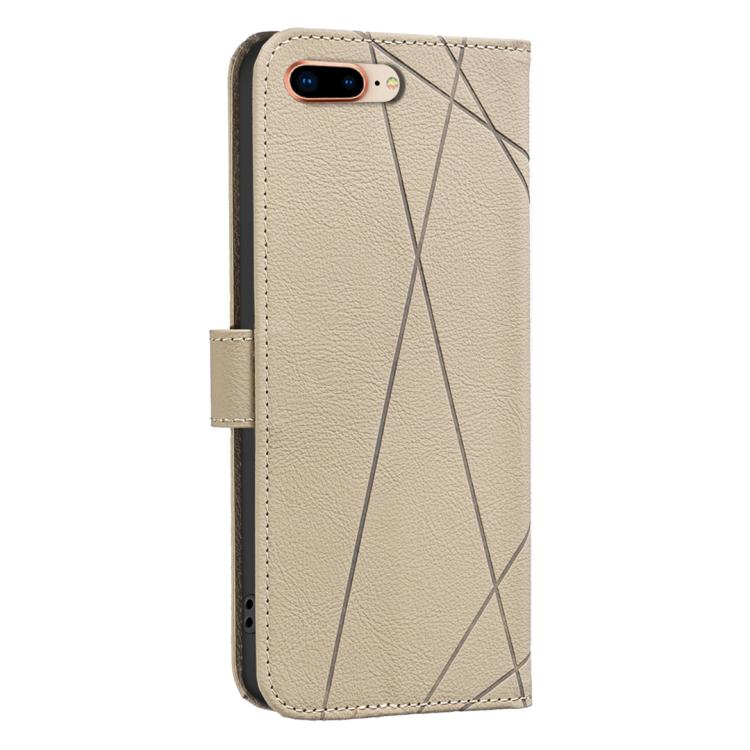 For iPhone 6 Plus / 7 Plus / 8 Plus Geometric Pattern RFID Leather Phone Case