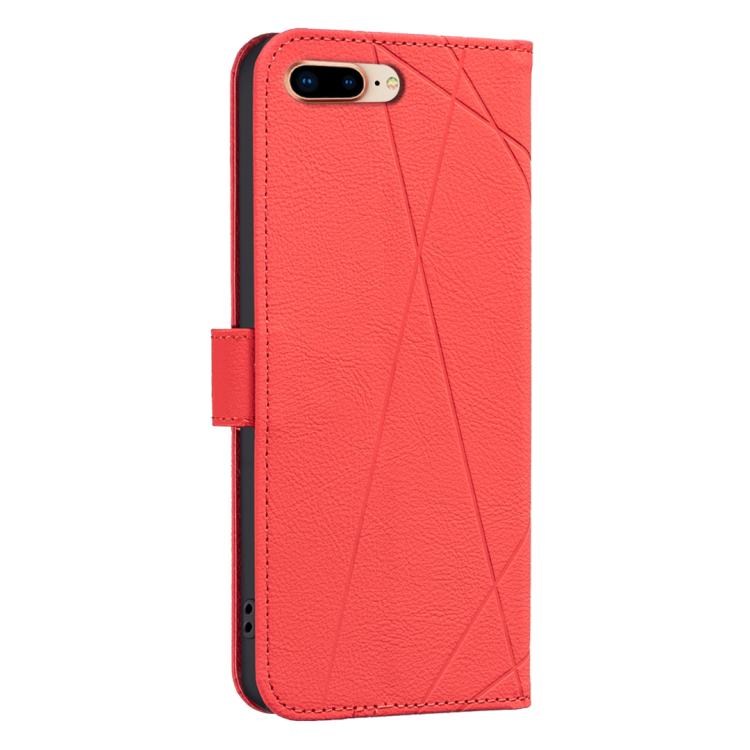 For iPhone 6 Plus / 7 Plus / 8 Plus Geometric Pattern RFID Leather Phone Case