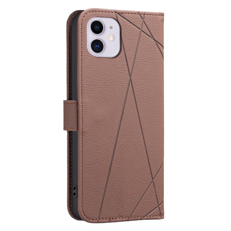 For iPhone 11 Geometric Pattern RFID Leather Phone Case