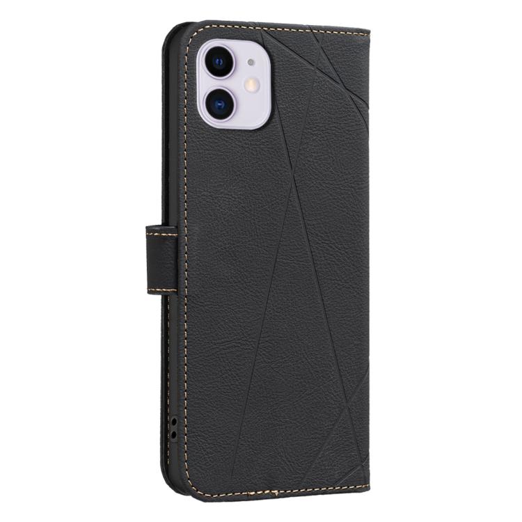 For iPhone 11 Geometric Pattern RFID Leather Phone Case