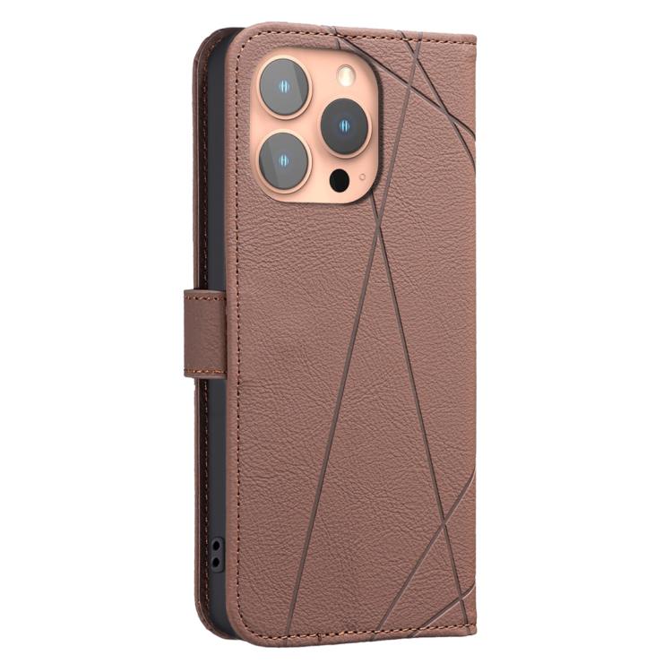 For iPhone 11 Pro Max Geometric Pattern RFID Leather Phone Case