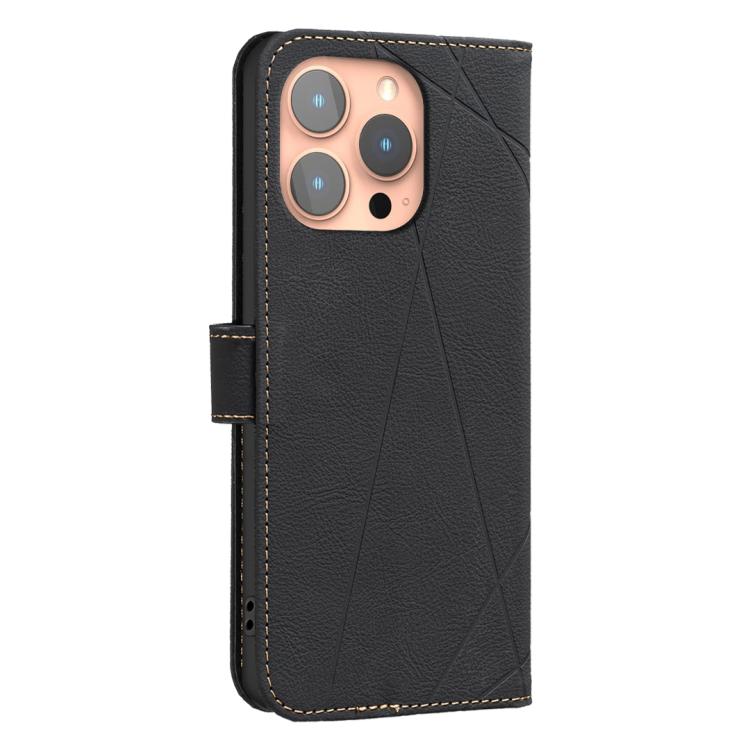 For iPhone 11 Pro Max Geometric Pattern RFID Leather Phone Case