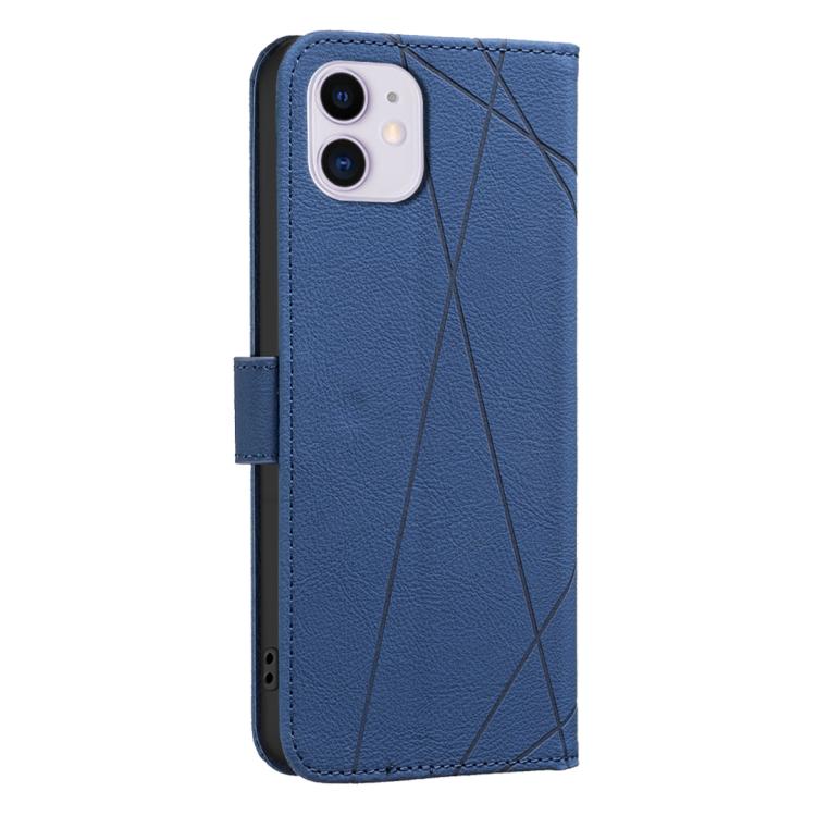 For iPhone 12 / 12 Pro Geometric Pattern RFID Leather Phone Case