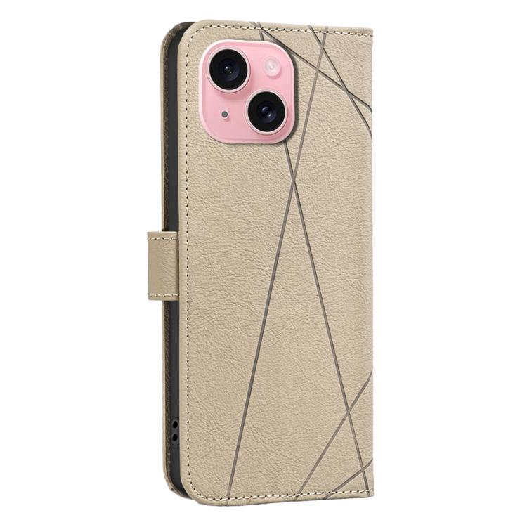 For iPhone 13 / 14 Geometric Pattern RFID Leather Phone Case