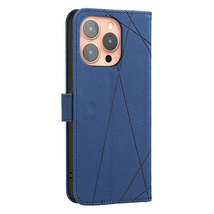 For iPhone 13 Pro Geometric Pattern RFID Leather Phone Case