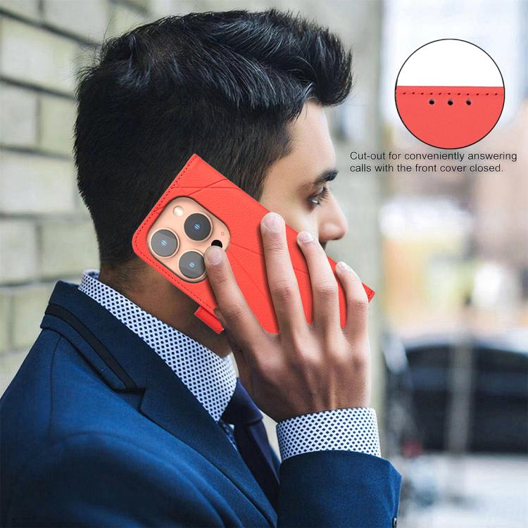 For iPhone 13 Pro Geometric Pattern RFID Leather Phone Case