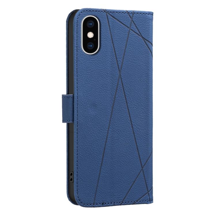For iPhone XS Max Geometric Pattern RFID Leather Phone Case