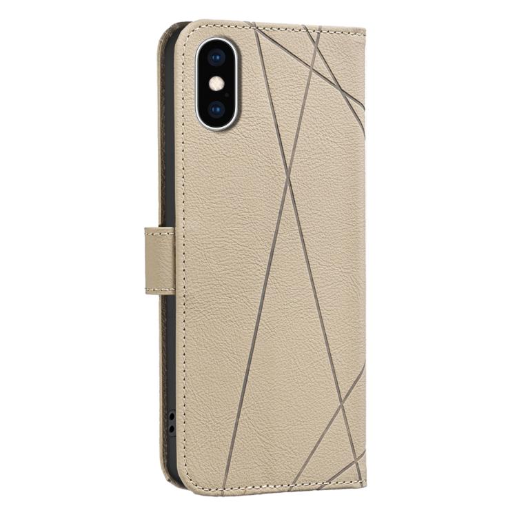 For iPhone XS Max Geometric Pattern RFID Leather Phone Case
