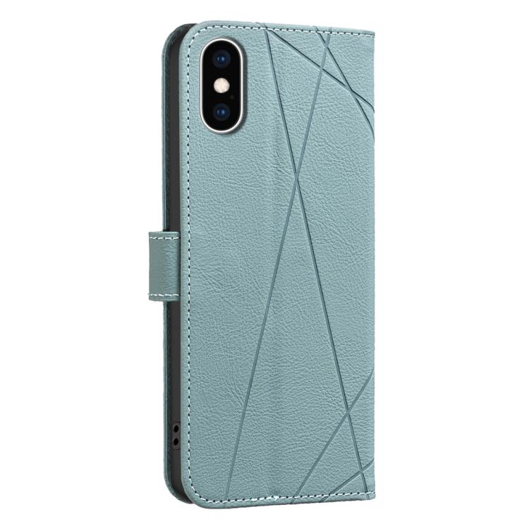 For iPhone XS Max Geometric Pattern RFID Leather Phone Case