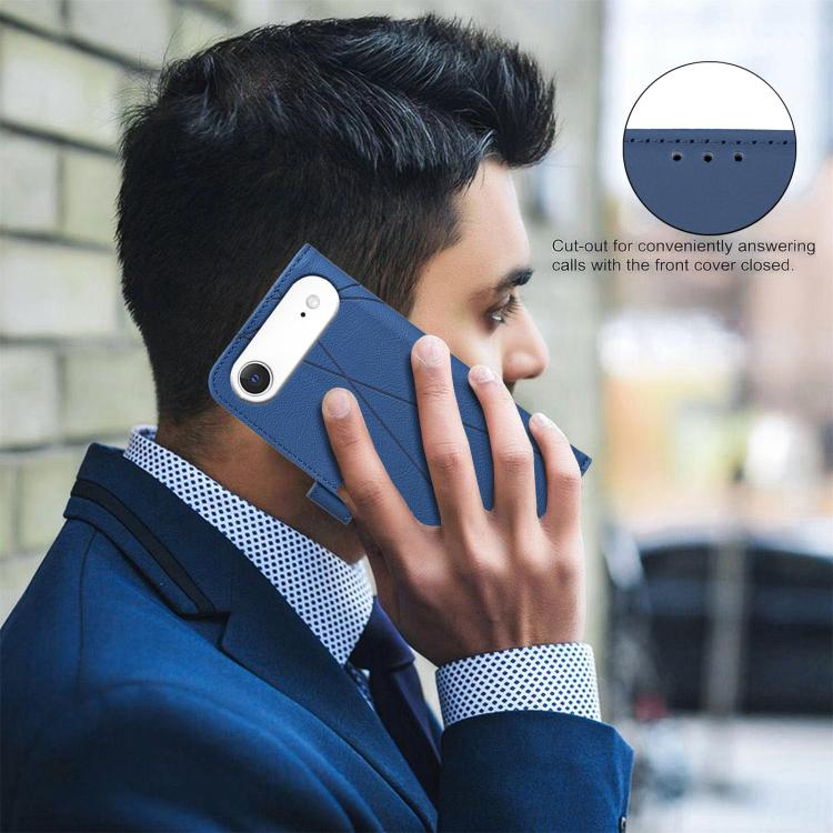 For iPhone Air Geometric Pattern RFID Leather Phone Case