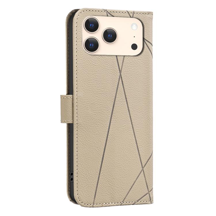 For iPhone 17 Pro Geometric Pattern RFID Leather Phone Case