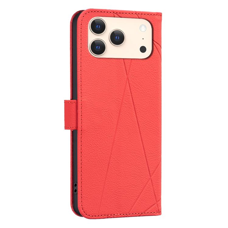 For iPhone 17 Pro Geometric Pattern RFID Leather Phone Case