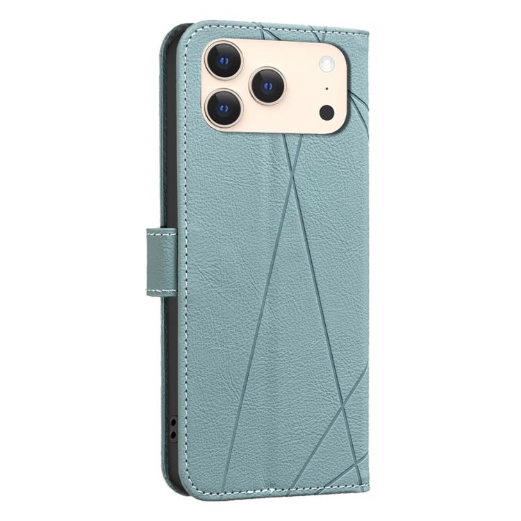 For iPhone 17 Pro Geometric Pattern RFID Leather Phone Case