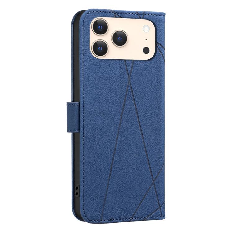 For iPhone 17 Pro Max Geometric Pattern RFID Leather Phone Case